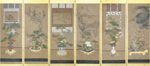 「立花図屏風（右隻）」 華道家元池坊総務所