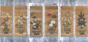 「生花図屏風」 個人蔵 （展示期間 11/23～12/20）